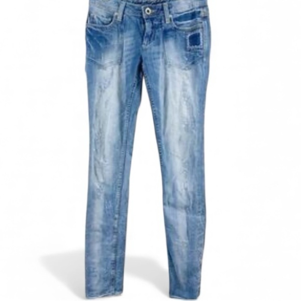 ReRock for Express Limited Edition Skinny Low-Rise Distressed Denim Jeans Size 8